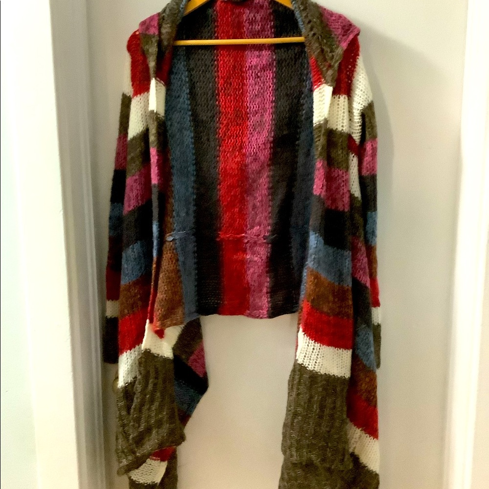 Ashley waterfall hooded cardigan sz M